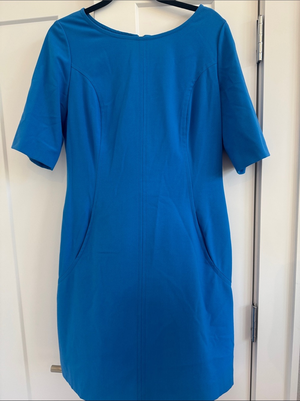 Tahari Bright Blue Elbow-Sleeve Midi Dress